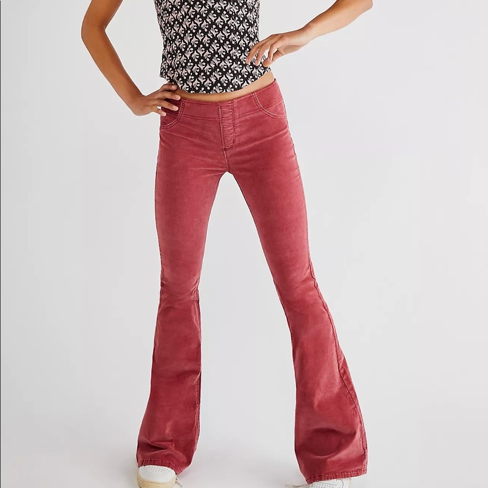 Free People | Pull On Corduroy Flare pants pink size 24